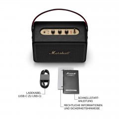 MARSHALL Kilburn III Bluetooth Lautsprecher, Black & Brass, Wasserfest
