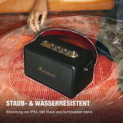MARSHALL Kilburn III Bluetooth Lautsprecher, Black & Brass, Wasserfest