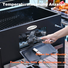 HOMAVO BBQ-DC Holzkohlegrill, Schwarz