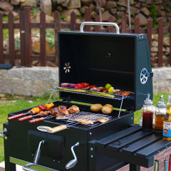 HOMAVO BBQ-DC Holzkohlegrill, Schwarz