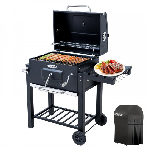 HOMAVO BBQ-DC Holzkohlegrill, Schwarz