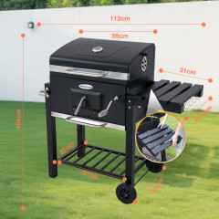 HOMAVO BBQ-DC Holzkohlegrill, Schwarz