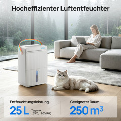 KNKA PRO PD30MA Leistungsstarker Entfeuchter Luftentfeuchter Weiß (350 Watt, Entfeuchterleistung: 25 l/d, Raumgröße: 60 m²)