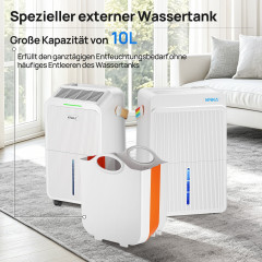 KNKA PRO PD30MA Leistungsstarker Entfeuchter Luftentfeuchter Weiß (350 Watt, Entfeuchterleistung: 25 l/d, Raumgröße: 60 m²)