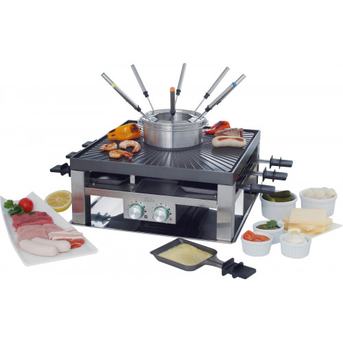 SOLIS OF SWITZERLAND Tischgrill »COMBI-GRILL 3 IN 1, Fondue, Raclette, Grill« 2000 W