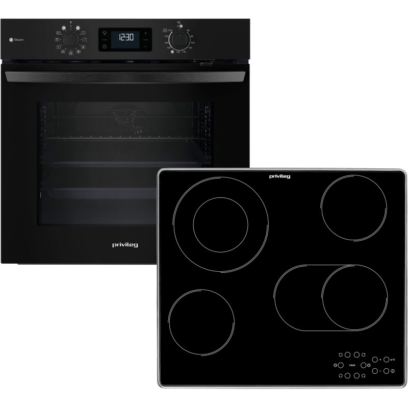 Privileg Backofen-Set »PBA2S85HU1K« Hydrolyse Set, 2 Stk. tlg. Schonendes Garen dank des Turn&Go Dampfprogrammes für beste Ergebnisse