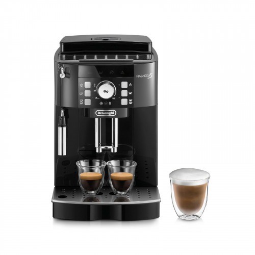 DELONGHI Magnifica S ECAM21.116.B - 5 Kaffeespezialitäten, kompakt, elegantes Design, Direktwahltasten, leichte Bedienung, Kaffeevollautomat Schwarz
