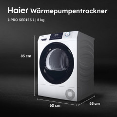 HAIER HD80-E929E-DE Wärmepumpentrockner Series 929 (8 kg, Weiß)
