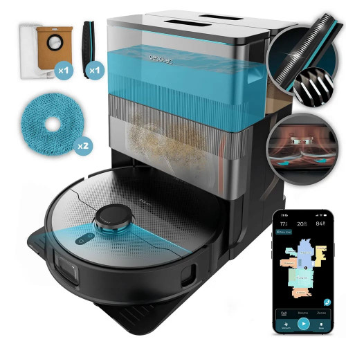 Cecotec Conga X100 Duo X-Tend ProAI Staubsaugerroboter mit Automatischer Entleerungsstation