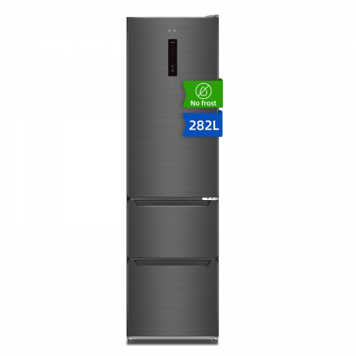 CHIQ CID282NEIBE No Frost Italienische Kühl-Gefrier-Kombination (E, 233 kWh, 1920 mm hoch, Schwarz)