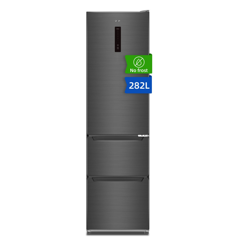CHIQ CID282NEIBE No Frost Italienische Kühl-Gefrier-Kombination (E, 233 kWh, 1920 mm hoch, Schwarz)