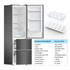 CHIQ CID282NEIBE No Frost Italienische Kühl-Gefrier-Kombination (E, 233 kWh, 1920 mm hoch, Schwarz)