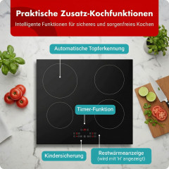 TOMADO TIH6010B Induktionskochfeld (59 cm breit, 4 Kochfelder)