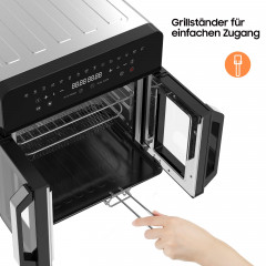 DEWELLING Dual Zone Heißluftfritteuse XXL Airfryer 23L Heißluftfriteuse 2200 Watt Schwarz