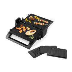 NOVA 4in1 Kontaktgrill, Waffeleisen, Sandwichmaker, Schwarz / Silber (1500 Watt)