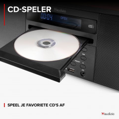 AUDIZIO Radio/CD-Player Prato DAB Radio, KW|DAB+|DAB, DAB, Bluetooth, Schwarz