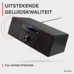 AUDIZIO Radio/CD-Player Prato DAB Radio, KW|DAB+|DAB, DAB, Bluetooth, Schwarz