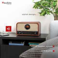 AUDIZIO Radio/CD-Player Salerno DAB Radio, KW|DAB+|DAB, FM, DAB+, DAB, Bluetooth, Braun
