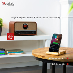 AUDIZIO Radio/CD-Player Salerno DAB Radio, KW|DAB+|DAB, FM, DAB+, DAB, Bluetooth, Braun