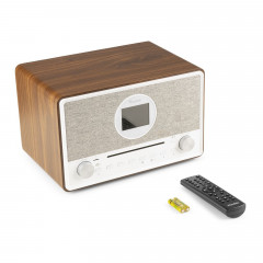AUDIZIO LUCCA WOOD/BROWN Internet Radio, KW|DAB+|DAB|Internetradio, Internet Radio, FM, DAB+, Bluetooth, Braun/Weiss