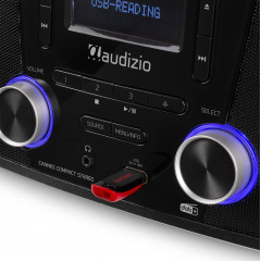 AUDIZIO CANNES BLACK DAB Radio, KW|DAB+|DAB, DAB+, FM, Bluetooth, Schwarz