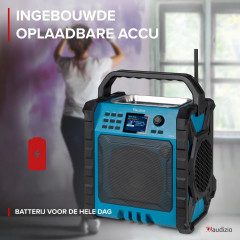 AUDIZIO Temi-XL Jobsite Baustellenradio, KW|DAB+|DAB, FM, DAB+, DAB, Bluetooth, Blau