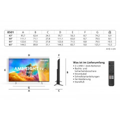 PHILIPS Ambilight TV 43PQS8651/12 QLED TV (Flat, 43 Zoll / 108 cm, UHD 4K, SMART TV, Ambilight)