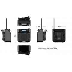 PerfectPro DABPRO Baustellenradio DAB+, UKW AUX, Bluetooth® stoßfest, spritzwassergeschützt, staubdicht Schwarz
