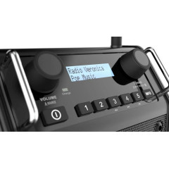 PerfectPro DABPRO Baustellenradio DAB+, UKW AUX, Bluetooth® stoßfest, spritzwassergeschützt, staubdicht Schwarz