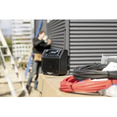 PerfectPro DABPRO Baustellenradio DAB+, UKW AUX, Bluetooth® stoßfest, spritzwassergeschützt, staubdicht Schwarz