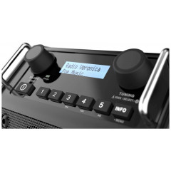 PerfectPro DABPRO Baustellenradio DAB+, UKW AUX, Bluetooth® stoßfest, spritzwassergeschützt, staubdicht Schwarz