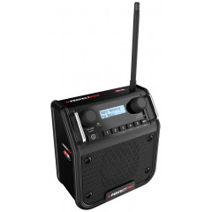 PerfectPro DABPRO Baustellenradio DAB+, UKW AUX, Bluetooth® stoßfest, spritzwassergeschützt, staubdicht Schwarz