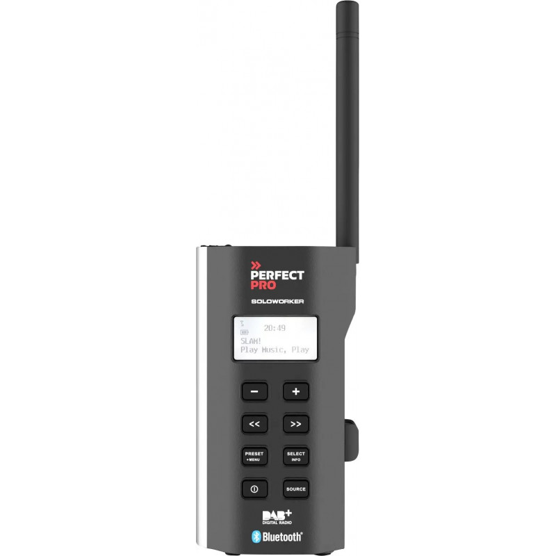 PerfectPro SOLOWORKER Baustellenradio DAB+, UKW AUX, Bluetooth®, DAB+, UKW stoßfest Schwarz