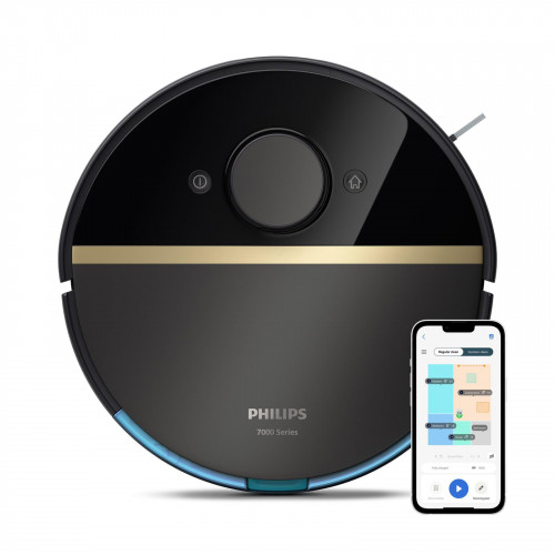 PHILIPS XU7000/01 HomeRun 7000 Series Aqua mit Wischfunktion und App, Hindernissenerkennung, Saugroboter