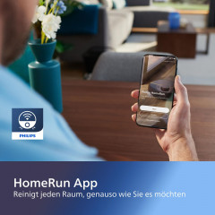 PHILIPS XU7000/01 HomeRun 7000 Series Aqua mit Wischfunktion und App, Hindernissenerkennung, Saugroboter
