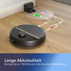 PHILIPS XU7000/01 HomeRun 7000 Series Aqua mit Wischfunktion und App, Hindernissenerkennung, Saugroboter