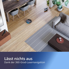 PHILIPS XU7000/01 HomeRun 7000 Series Aqua mit Wischfunktion und App, Hindernissenerkennung, Saugroboter