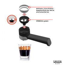 GAGGIA EG2115 EVOLUTION CREMA + 36 ESE PADS Siebträgermaschine Black