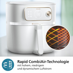 Philips Heißluftfritteuse »Airfryer XXL Kombi HD9876/90, mit 8,3 l, Rapid CombiAir Technologie« 2200 W Fassungsvermögen 8,3 l 22 Kochfunktionen, QuickClean und WiFi Konnektivität