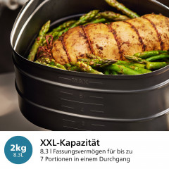 Philips Heißluftfritteuse »Airfryer XXL Kombi HD9876/90, mit 8,3 l, Rapid CombiAir Technologie« 2200 W Fassungsvermögen 8,3 l 22 Kochfunktionen, QuickClean und WiFi Konnektivität
