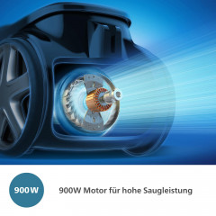 PHILIPS XD6142/12 6000 Series mit Beutel, Staubsauger, maximale Leistung: 900 Watt