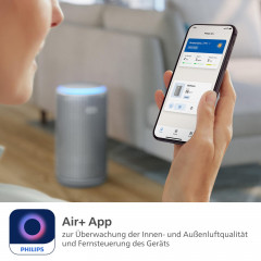 PHILIPS AC3220/10 PureProctect 3200 Series intelligenter Luftreiniger Silber/Arktisweiß (36 Watt, Raumgröße: 135 m², HEPA-, Aktivkohle-, Vorfilter)