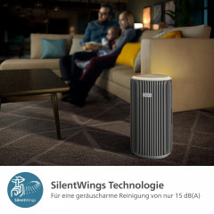 PHILIPS AC3220/10 PureProctect 3200 Series intelligenter Luftreiniger Silber/Arktisweiß (36 Watt, Raumgröße: 135 m², HEPA-, Aktivkohle-, Vorfilter)