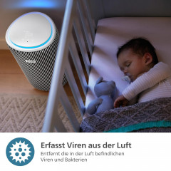 PHILIPS AC3220/10 PureProctect 3200 Series intelligenter Luftreiniger Silber/Arktisweiß (36 Watt, Raumgröße: 135 m², HEPA-, Aktivkohle-, Vorfilter)