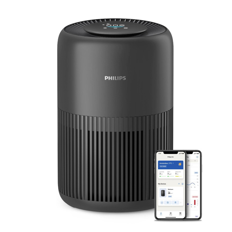PHILIPS AC0951/13 PureProtect Mini 900 Series intelligenter Luftreiniger Dunkelgrau (23 Watt, Raumgröße: 65 m², HEPA-, Aktivkohle-, Vorfilter)