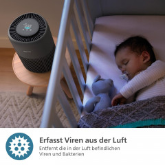 PHILIPS AC0951/13 PureProtect Mini 900 Series intelligenter Luftreiniger Dunkelgrau (23 Watt, Raumgröße: 65 m², HEPA-, Aktivkohle-, Vorfilter)