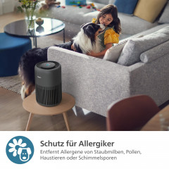 PHILIPS AC0951/13 PureProtect Mini 900 Series intelligenter Luftreiniger Dunkelgrau (23 Watt, Raumgröße: 65 m², HEPA-, Aktivkohle-, Vorfilter)