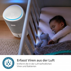 PHILIPS AC3420/10 PureProtect Water 2-in-1 3400 Series Luftreiniger Arktisweiß (43 Watt, Raumgröße: 78 m², HEPA-, Aktivkohle-, Vorfilter)