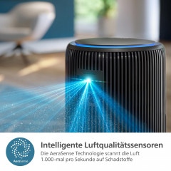PHILIPS AC3221/13 PureProctect 3200 Series intelligenter Luftreiniger Anthrazit (36 Watt, Raumgröße: 135 m², HEPA-, Aktivkohle-, Vorfilter)