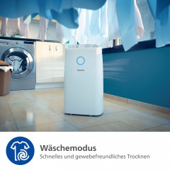 PHILIPS DE3306/11 Series 3000 4L Luftentfeuchter Weiß (258 Watt, Entfeuchterleistung: 34,3 l/d, Raumgröße: 150 m³)
